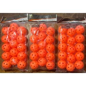 New 3 Packs Club Champs Practice Golf Wiffle Balls Orange Soft Polymer 45 Total